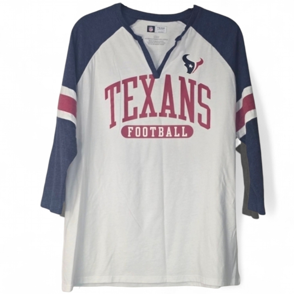 Houston Texans 3/4 Sleeve Shirt Womens Size Large NFL Team Apparel‎